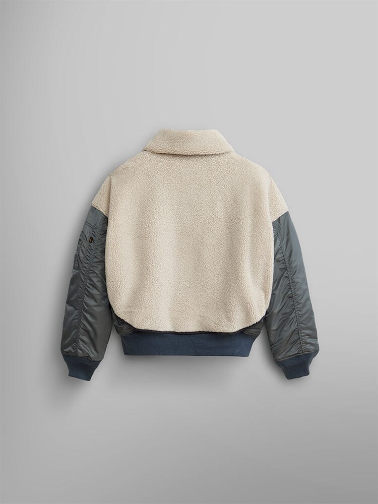 WOMEN'S B-15 SHERPA HYBRID BOMBER JACKET (FIELD GRAY) - Image 9